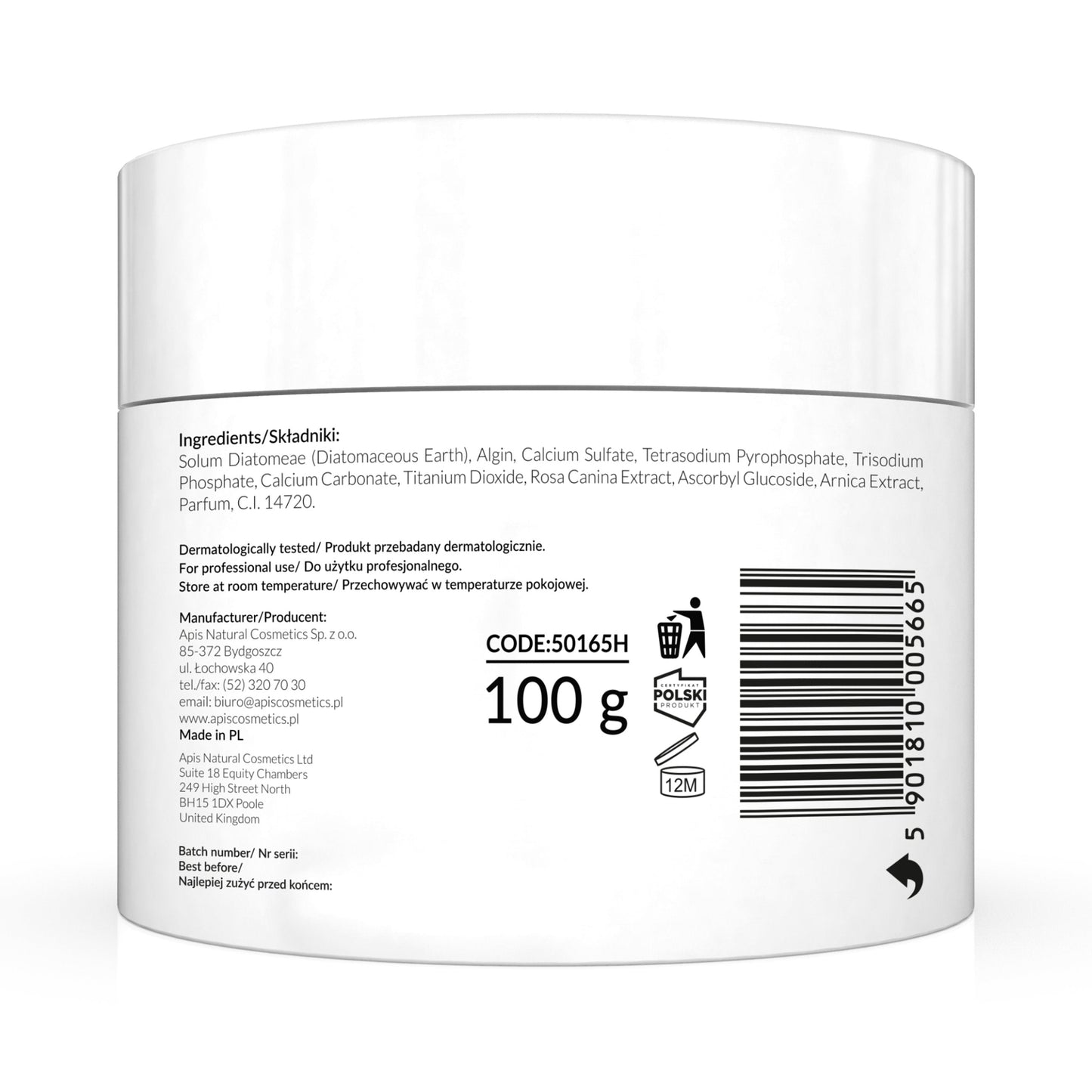 Apis COUPEROSE-STOP Algae Mask | Wild Rose & Vitamin C | 100g