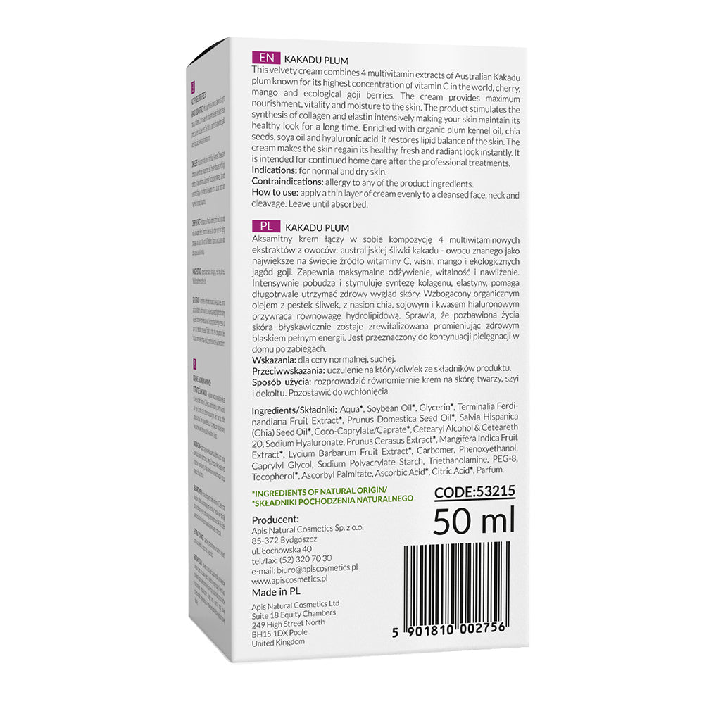 Apis Home Terapis Kakadu Plum Cream | Normal & Dry Skin | 50ml