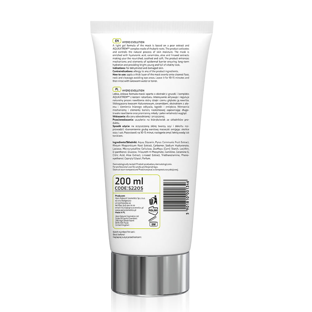 Apis Hydro Evolution Hydrating Gel Face Mask | Pear & Rhubarb | 200ml