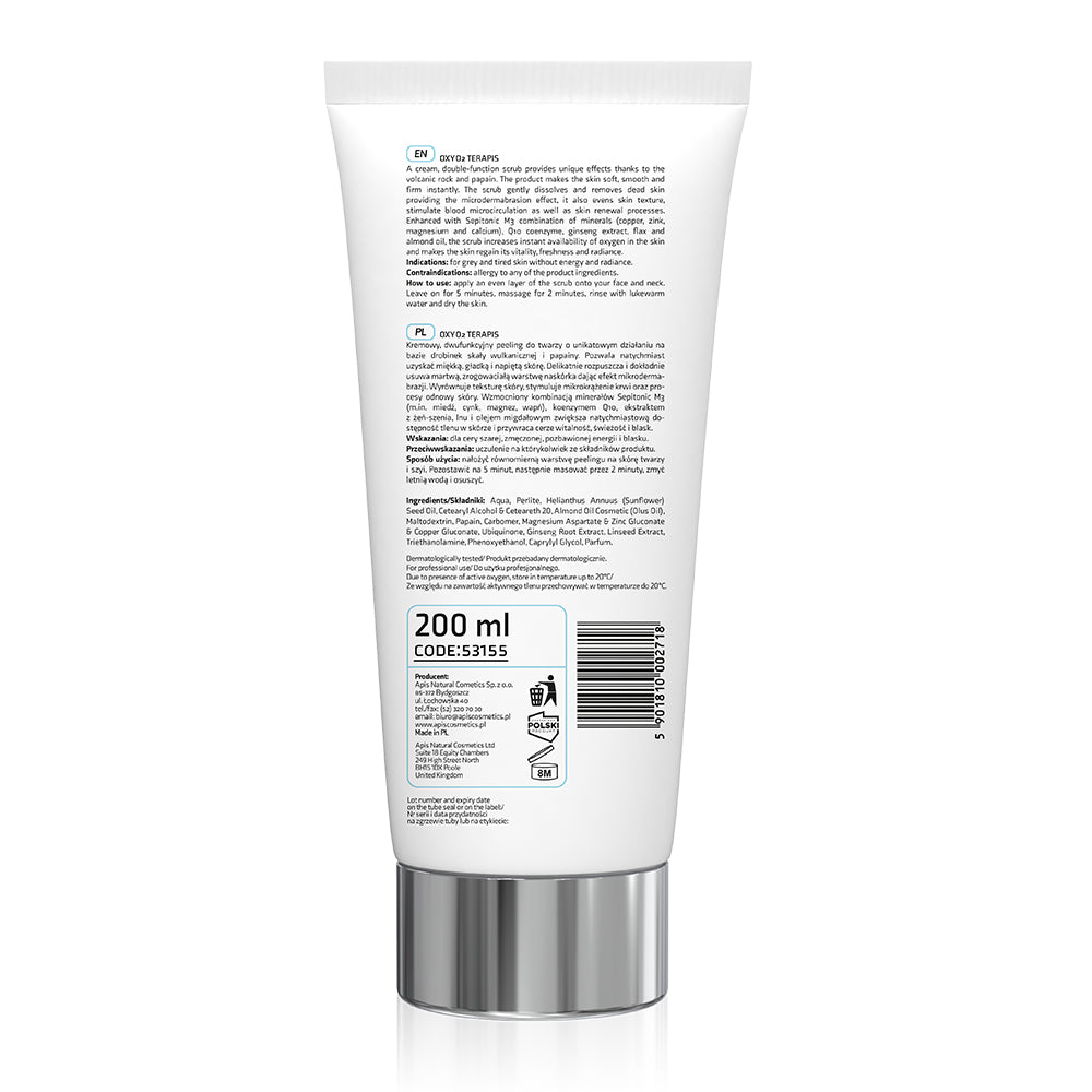 Apis OXY O2 Oxygenating Peel – Microdermabrasion Effect Exfoliator | 200ml