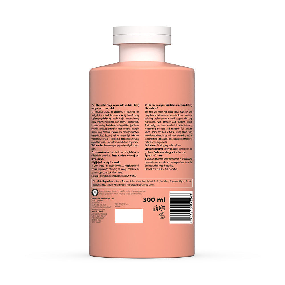 Apis Pick'N'Mix Raspberry Vinegar Rinse | Smoothing Finish | 300ml