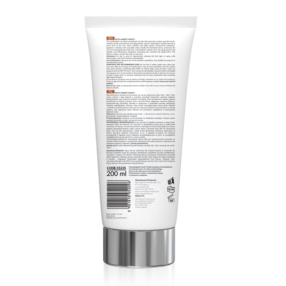 Apis Retin-Ambre Synergy Regenerating Body & Hand Balm | Night | 200ml