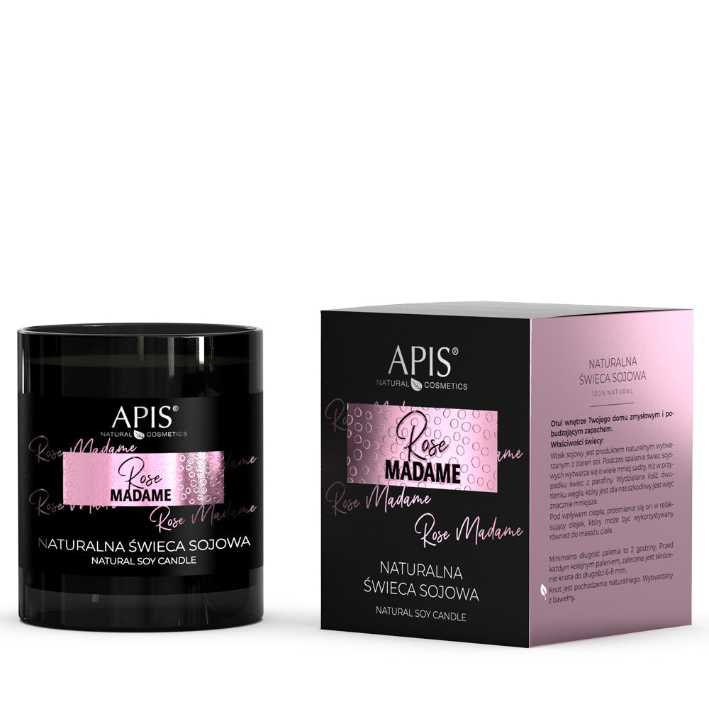 Apis Rose Madame Natural Soy Candle | Rose Fragrance | 220g
