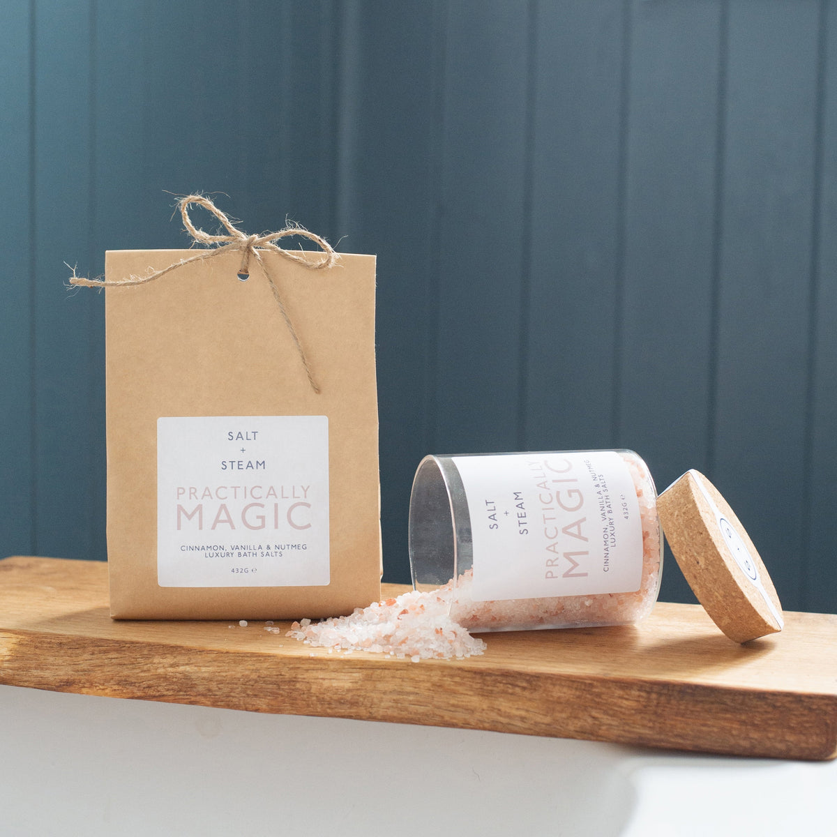 Salt + Steam bath salt jars and refill bags range