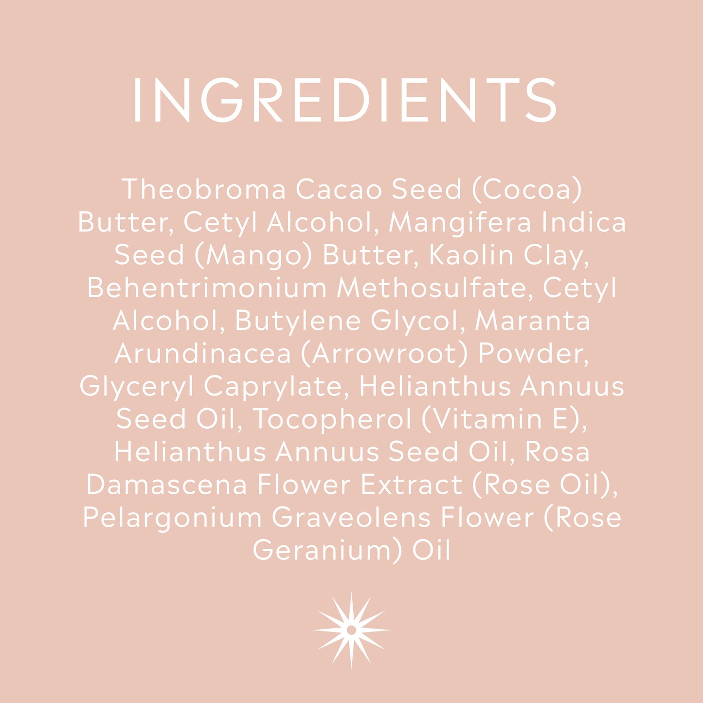Full ingredients list for Salt + Steam Rose Tinted body butter