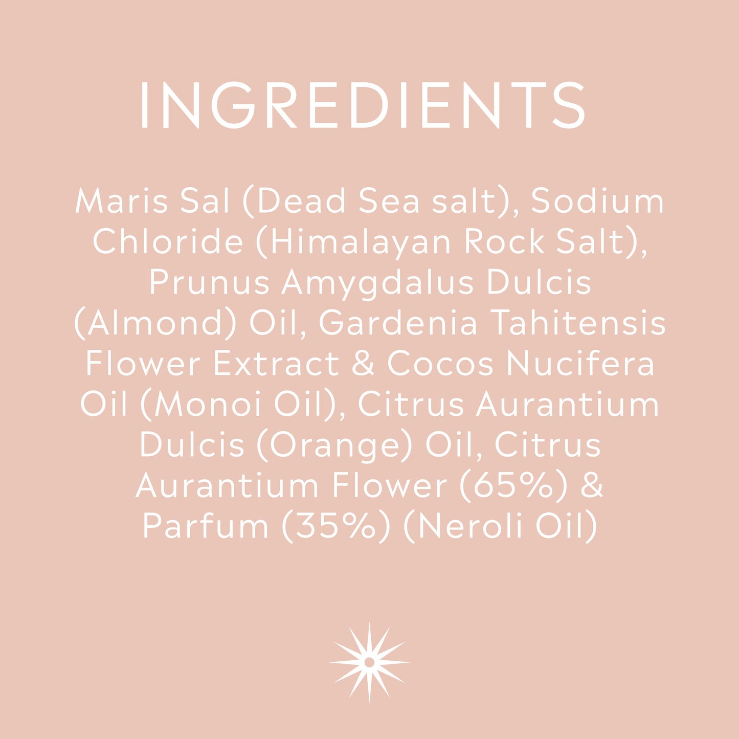 Full ingredients list for Salt + Steam Basic body scrub