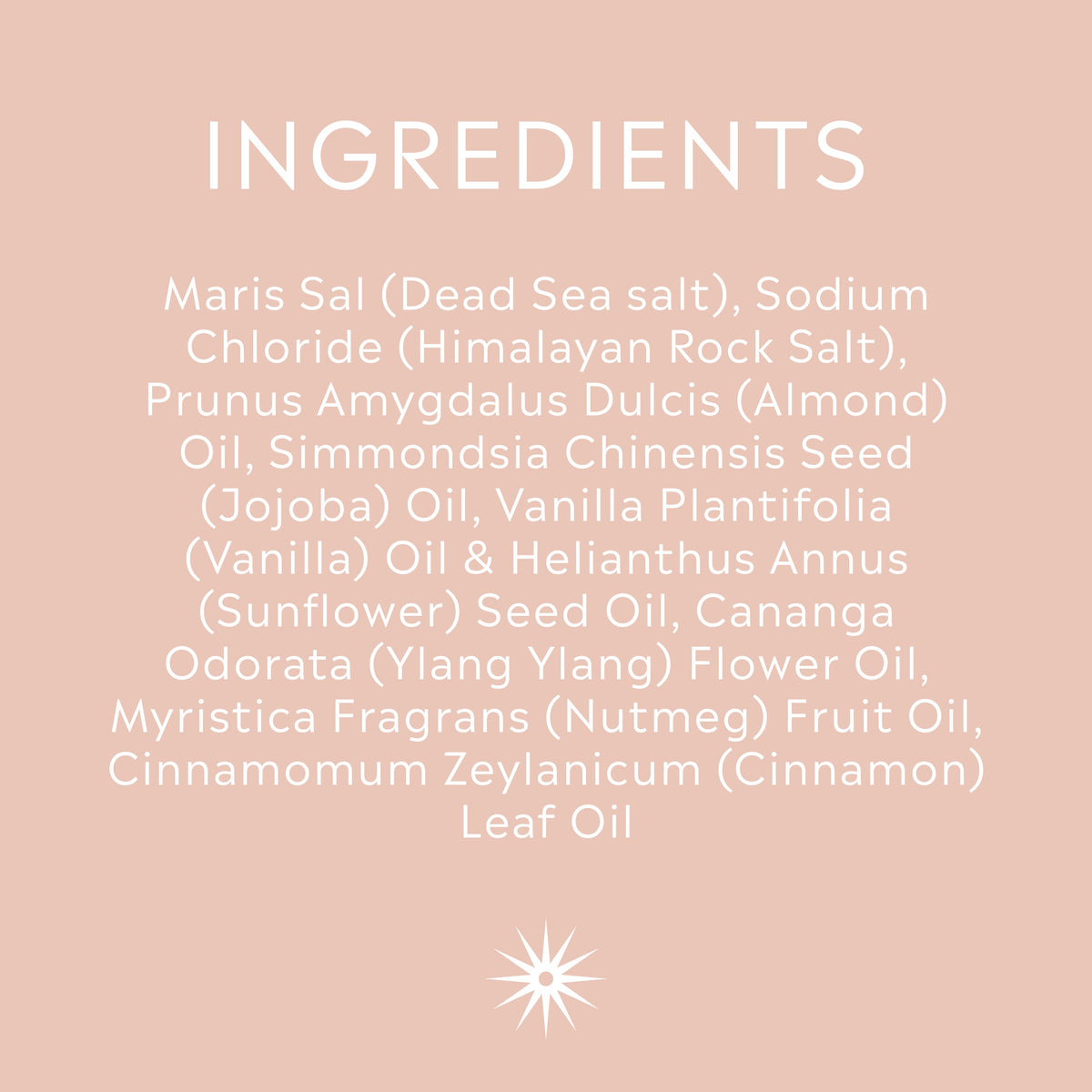 Full ingredients list for Salt + Steam Chai Latte body scrub