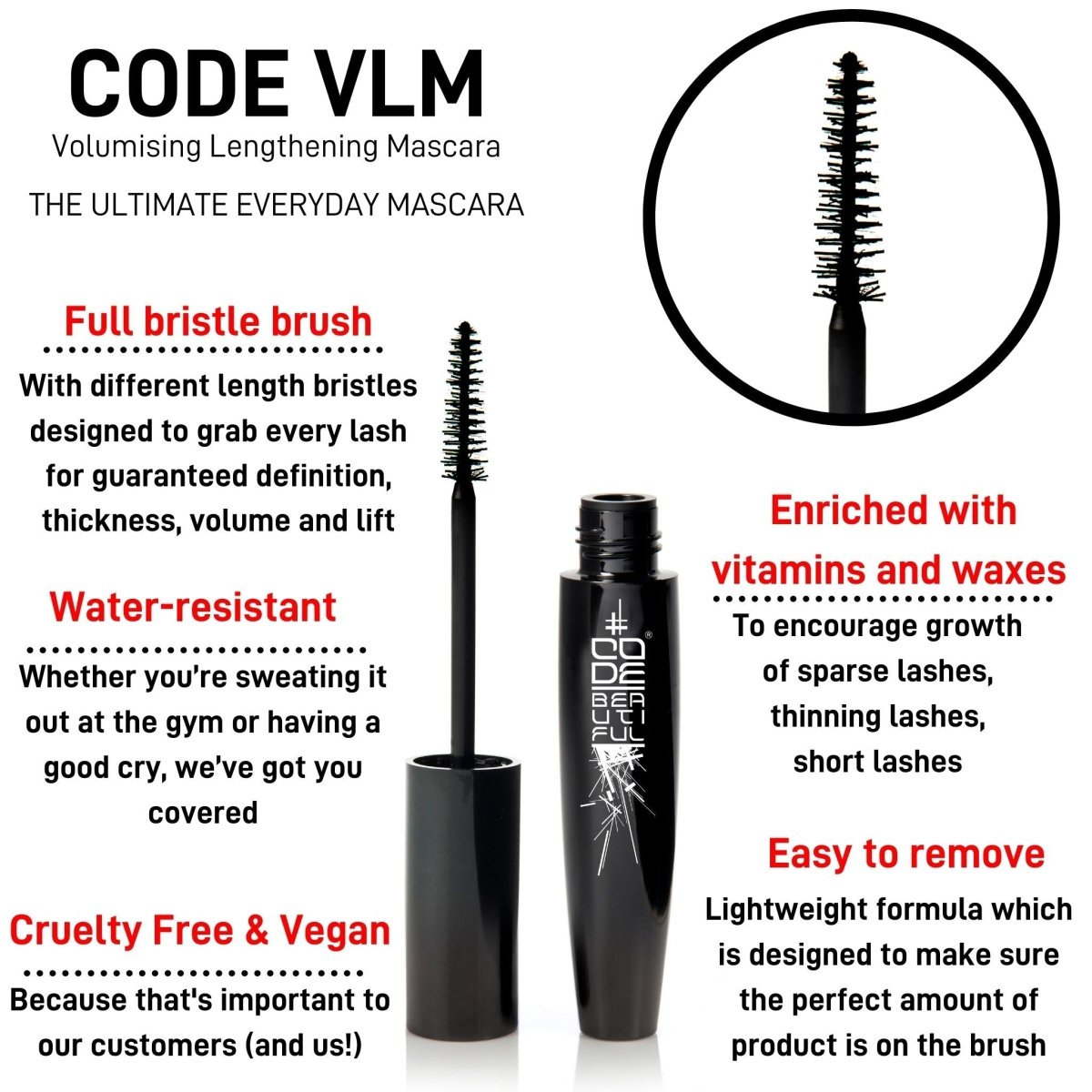 CODE VLM Volumising Lengthening Mascara 12ml
