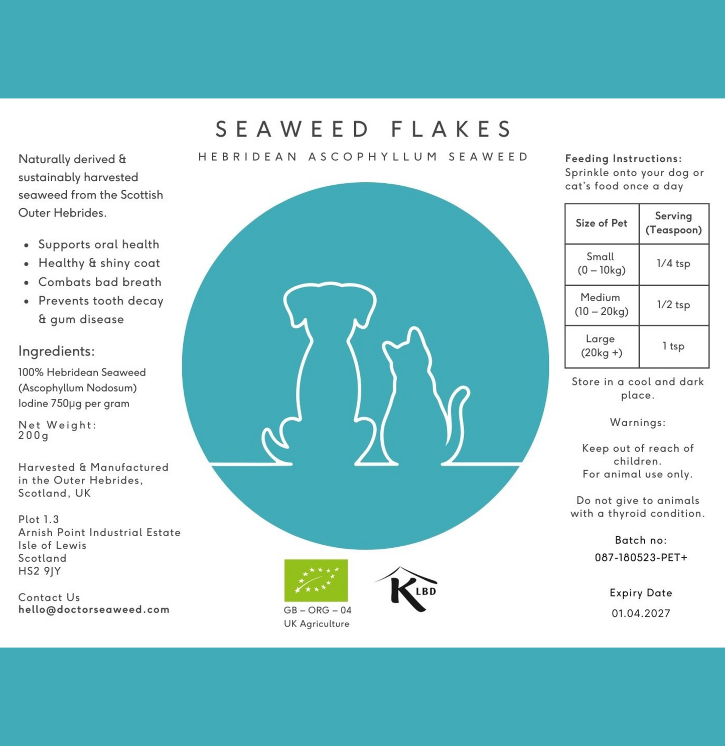 Doctor Seaweed Pet+ Seaweed Flakes 200g