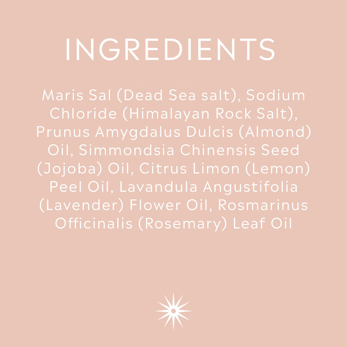 Full ingredients list for Salt + Steam Queen body scrub