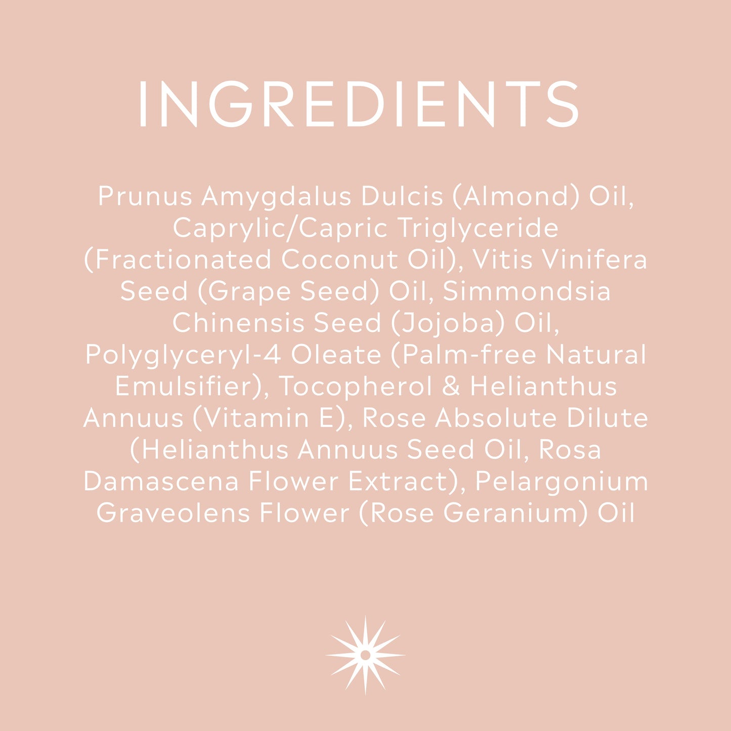 Full ingredients list for Salt + Steam Rose Tinted bath oil