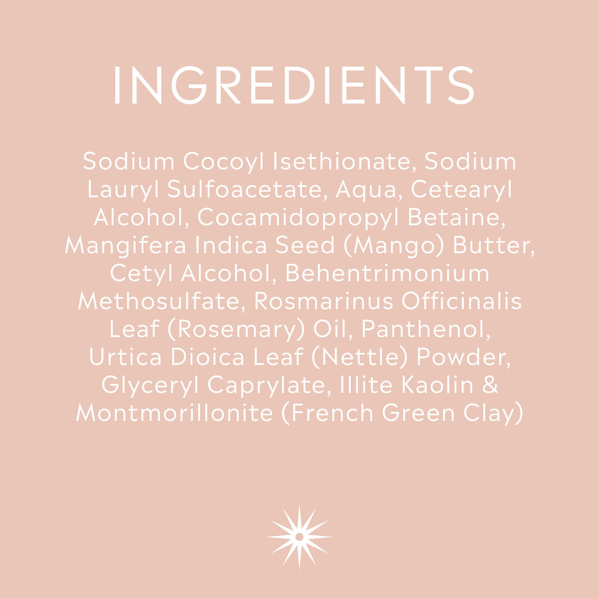 Full ingredients list for Salt + Steam Green Gardens Shampoo Bar