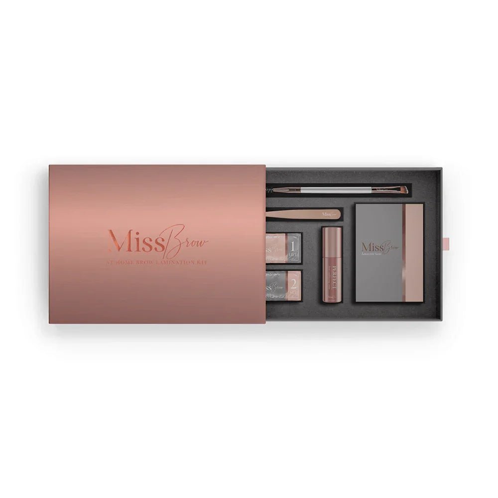 Miss Brow Home Brow Lamination Gift Set with Tools & Brow Care Serum