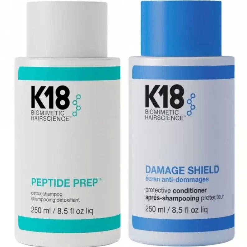 K18 Peptide Prep Detox Shampoo and Damage Shield Conditioner Bundle 250ml