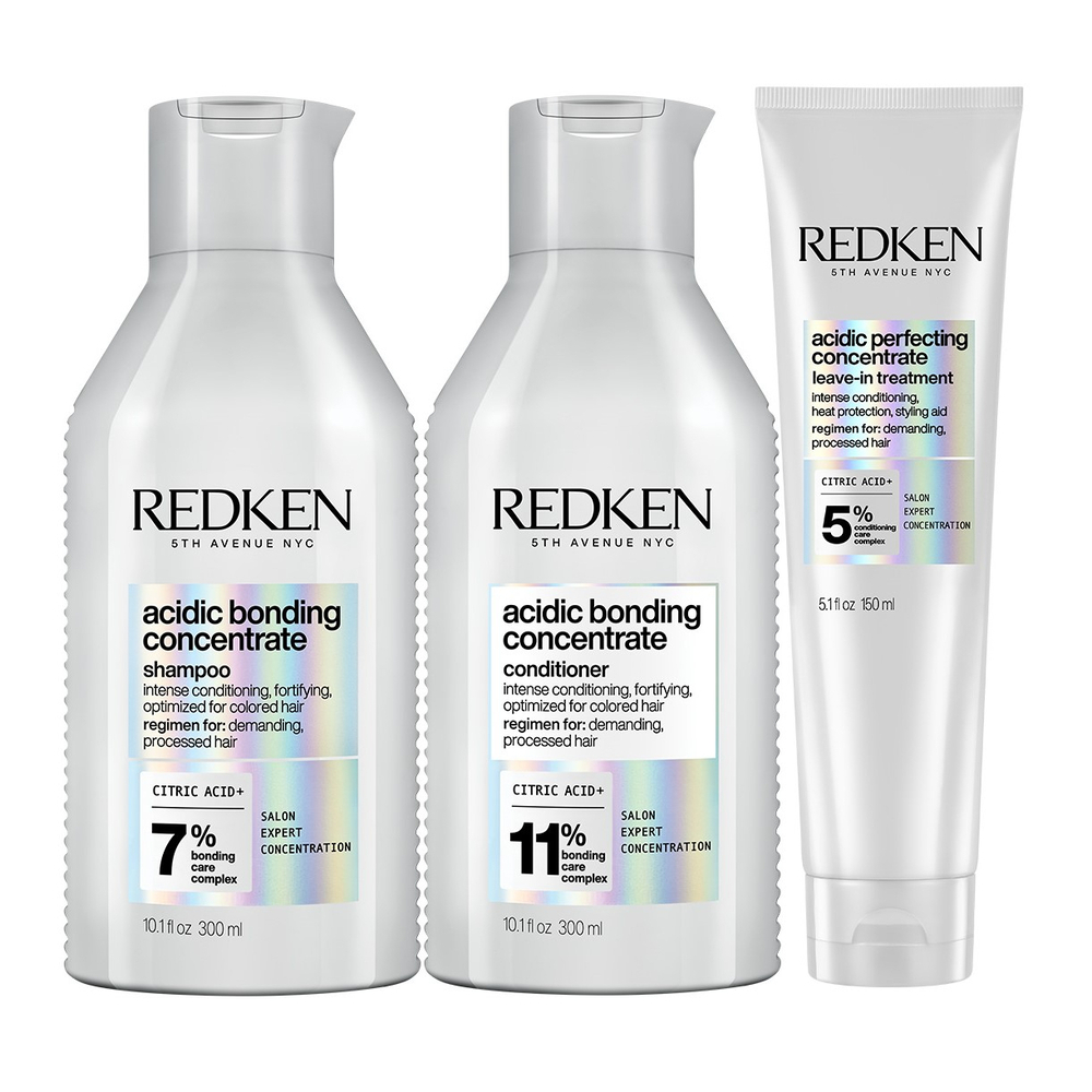 Redken Acidic Bonding Concentrate Shampoo, Conditioner & Treatment Trio