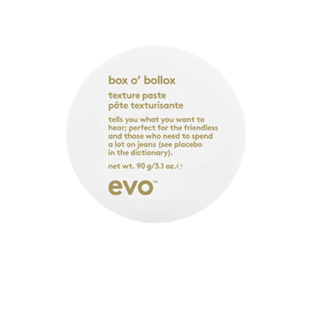EVO Box O' Bollox Texture Paste 90g - Professional Extra Strong Hold Hair Styling Paste with Matte Finish