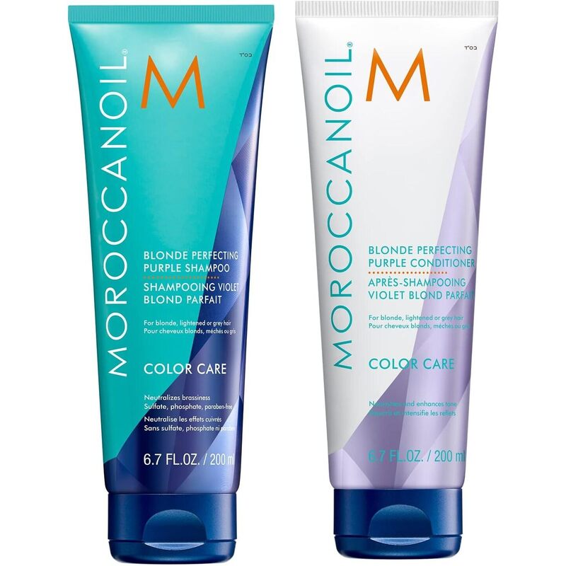 Moroccanoil Blonde Perfecting Purple Shampoo & Conditioner Bundle, 200ml