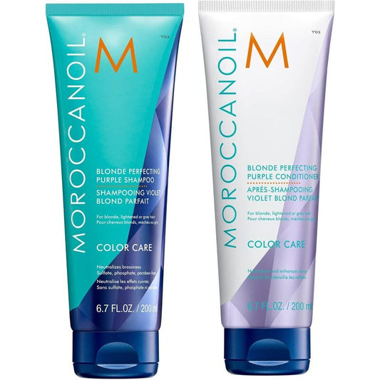 Moroccanoil Blonde Perfecting Purple Shampoo & Conditioner Bundle, 200ml