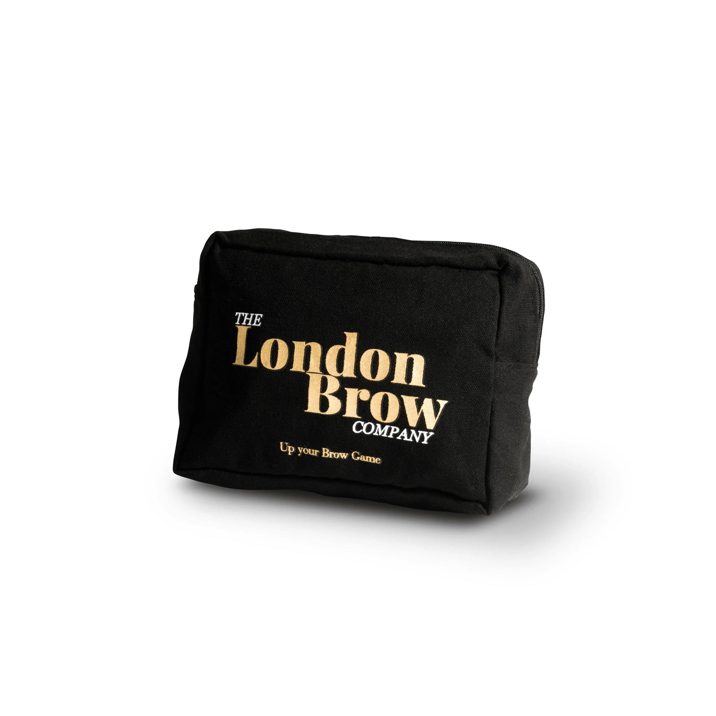 London Brow Black Canvas Zip Makeup Bag