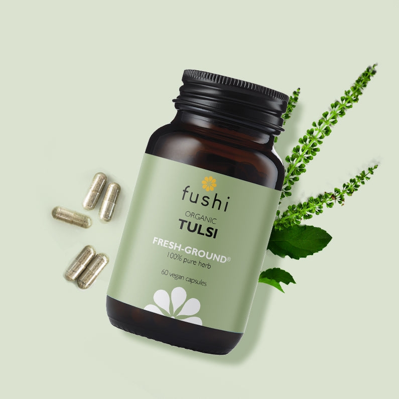 Fushi Organic Tulsi (Holy Basil) Capsules 290mg | 60 Capsules