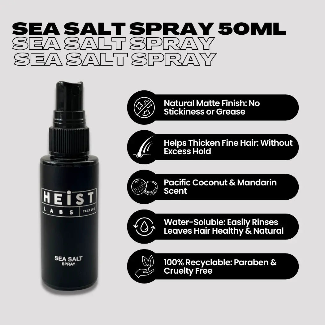 Heist Labs Sea Salt Spray | Texture & Grip Styling Spray 50ml Travel Size