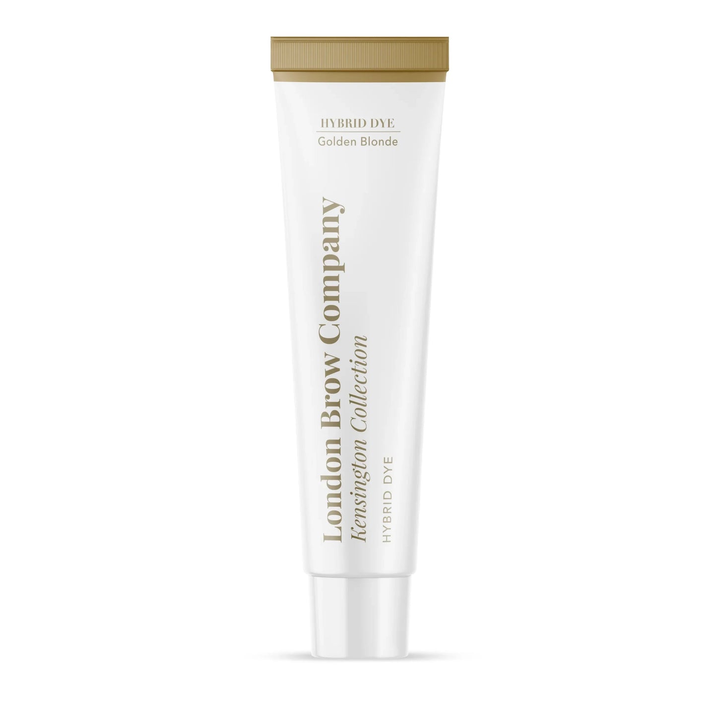 White tube with gold cap on a white background, featuring 'London Brow Company' branding.