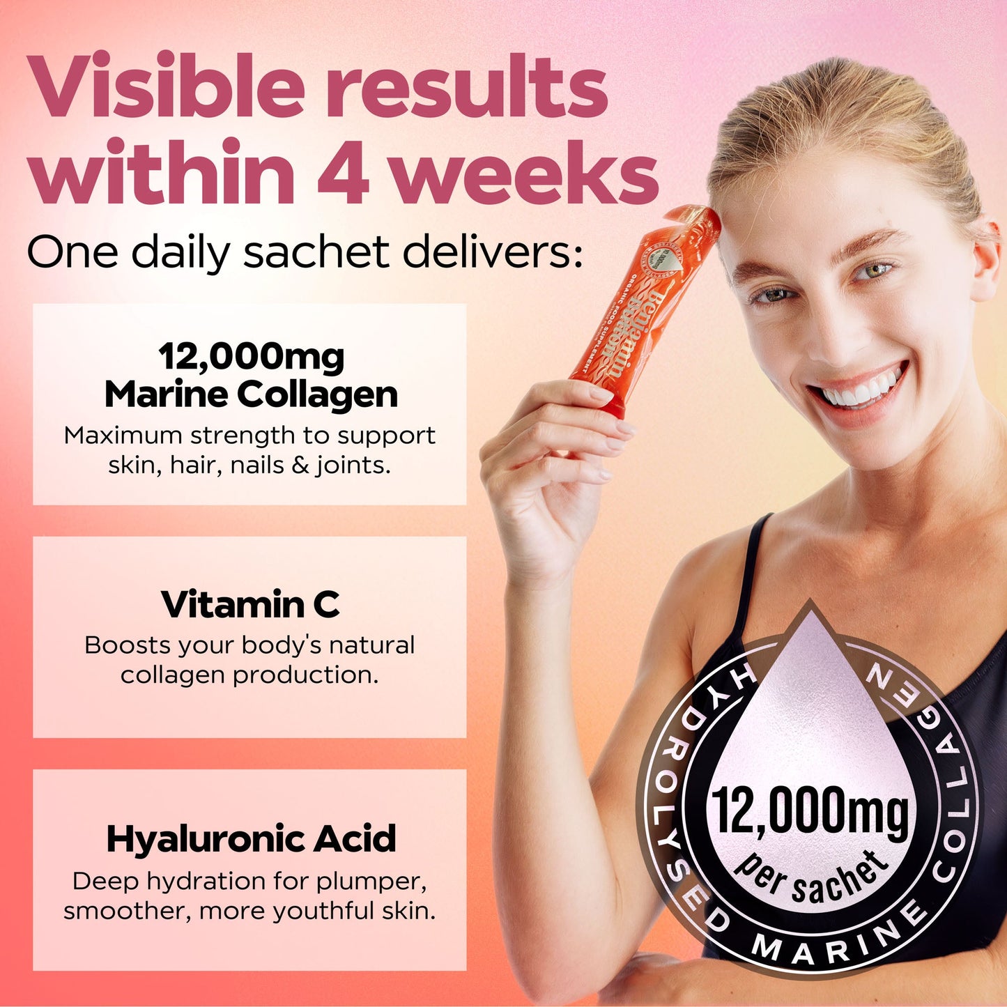 Benjamin Button 12,000mg Marine Collagen Liquid Sachets Orange 30ml x14