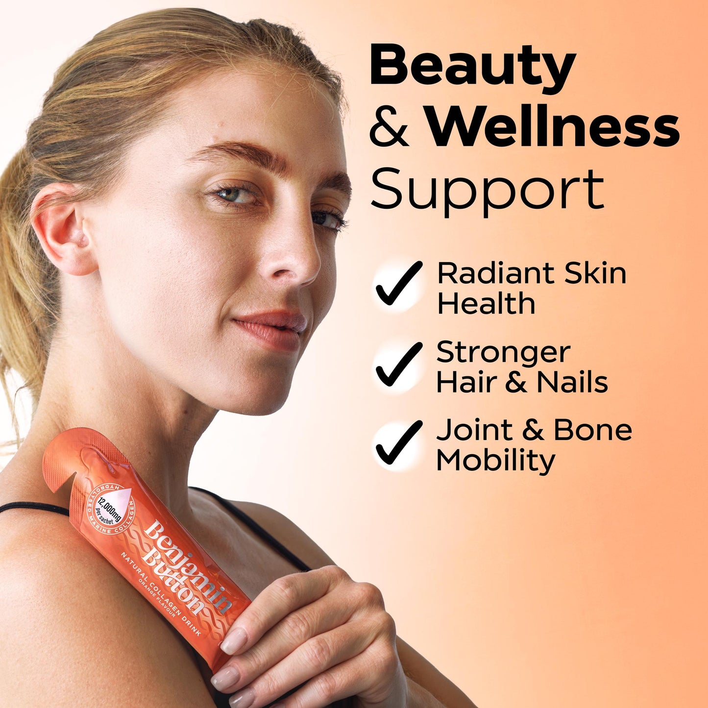 Benjamin Button 12,000mg Marine Collagen Liquid Sachets Orange 30ml x14