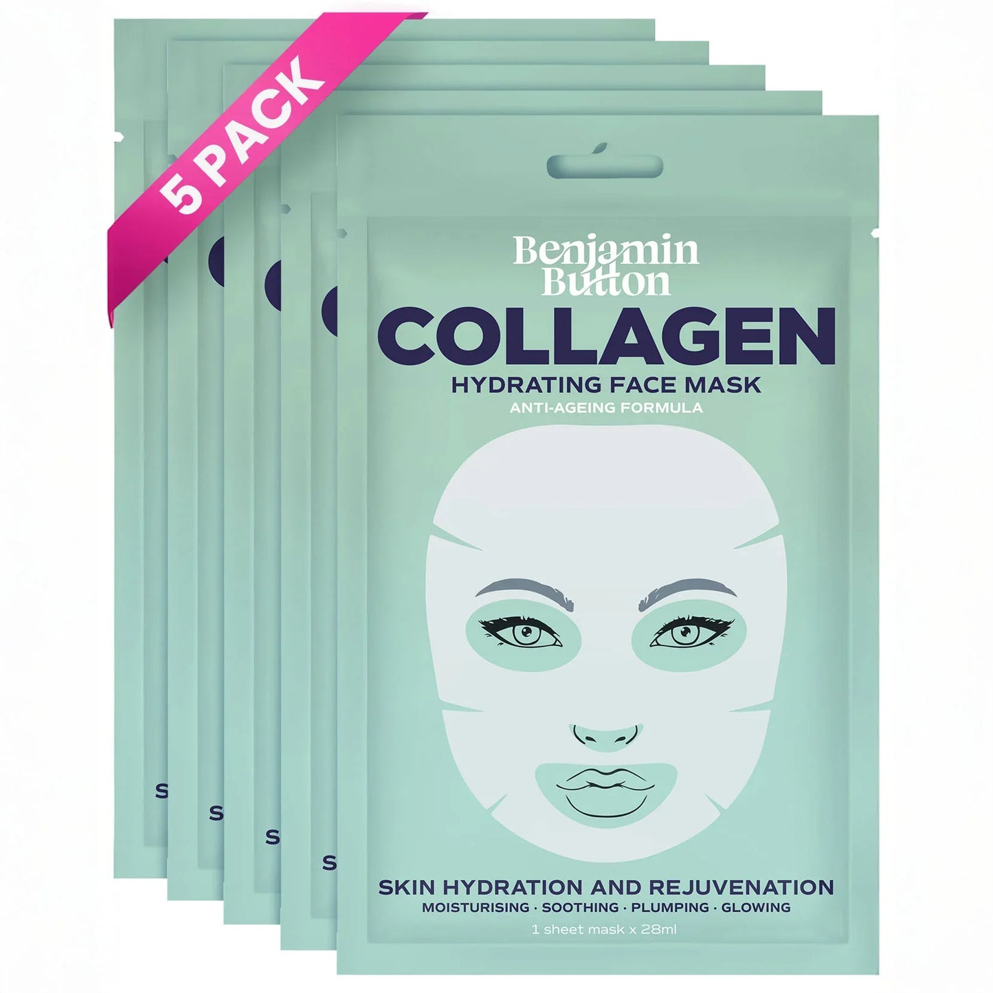 Benjamin Button Collagen Hydrating Face Mask 5 Pack