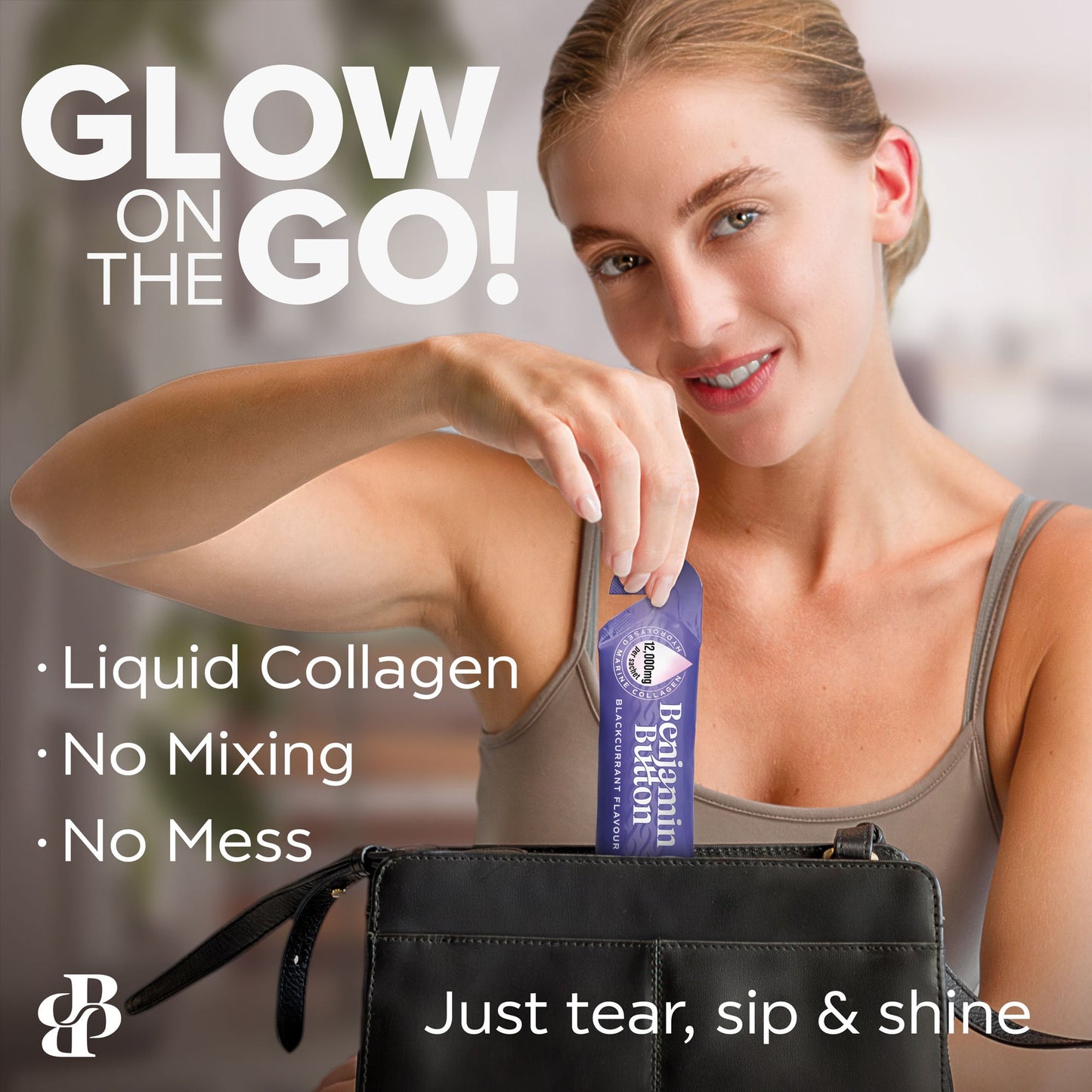 Benjamin Button 12,000mg Marine Collagen Liquid Sachets Blackcurrant 30ml x14