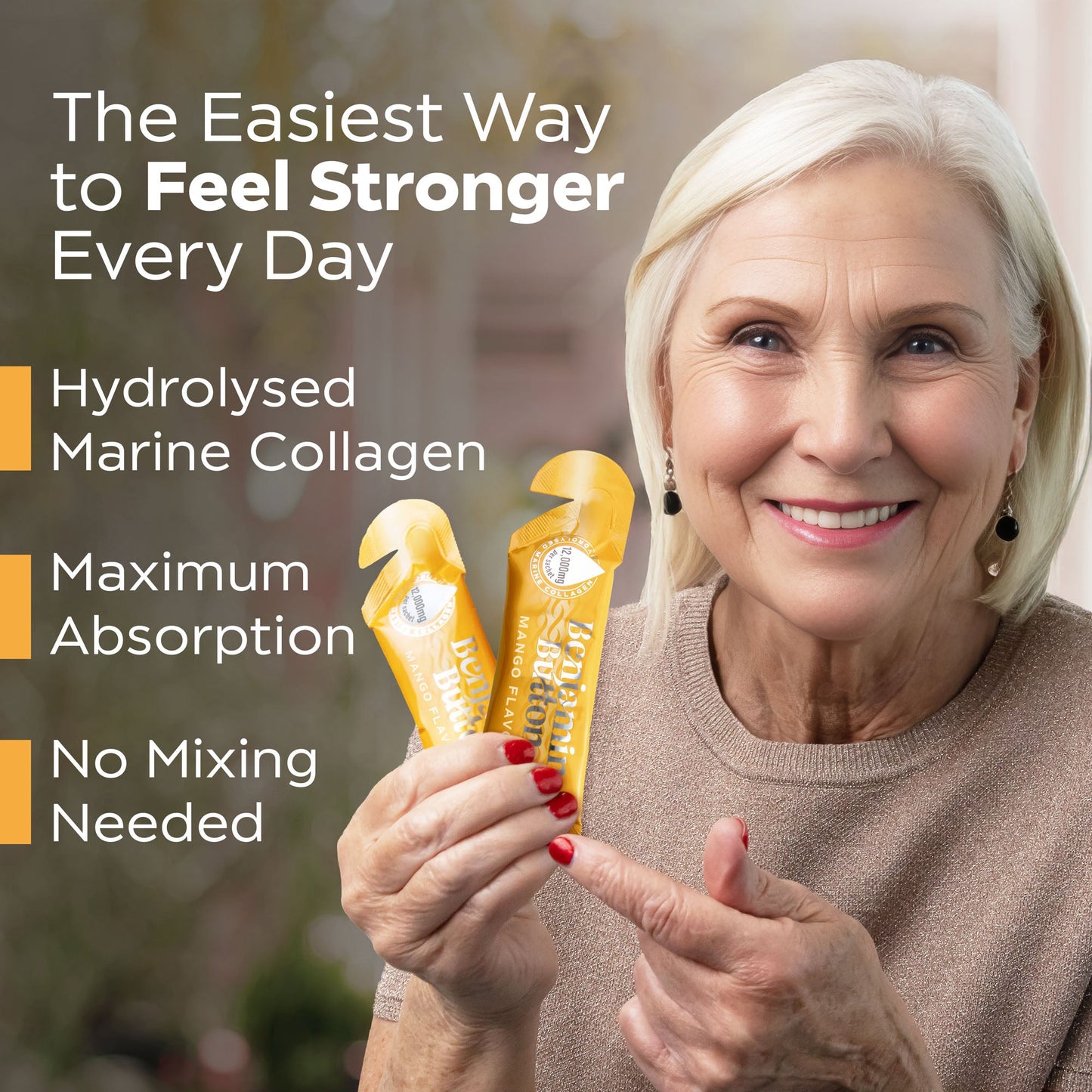 Benjamin Button 12,000mg Marine Collagen Liquid Sachets Mango 30ml x14