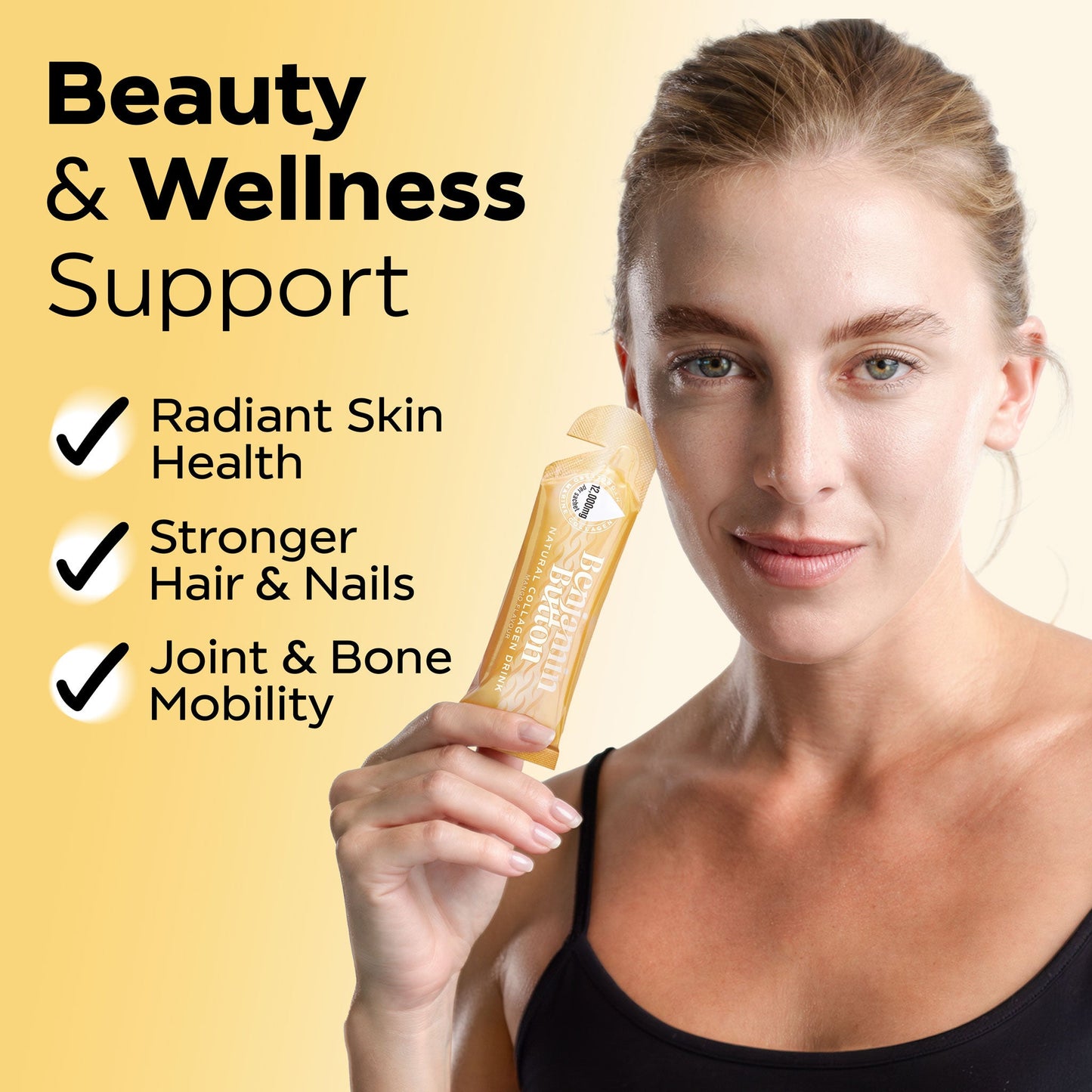 Benjamin Button 12,000mg Marine Collagen Liquid Sachets Mango 30ml x14