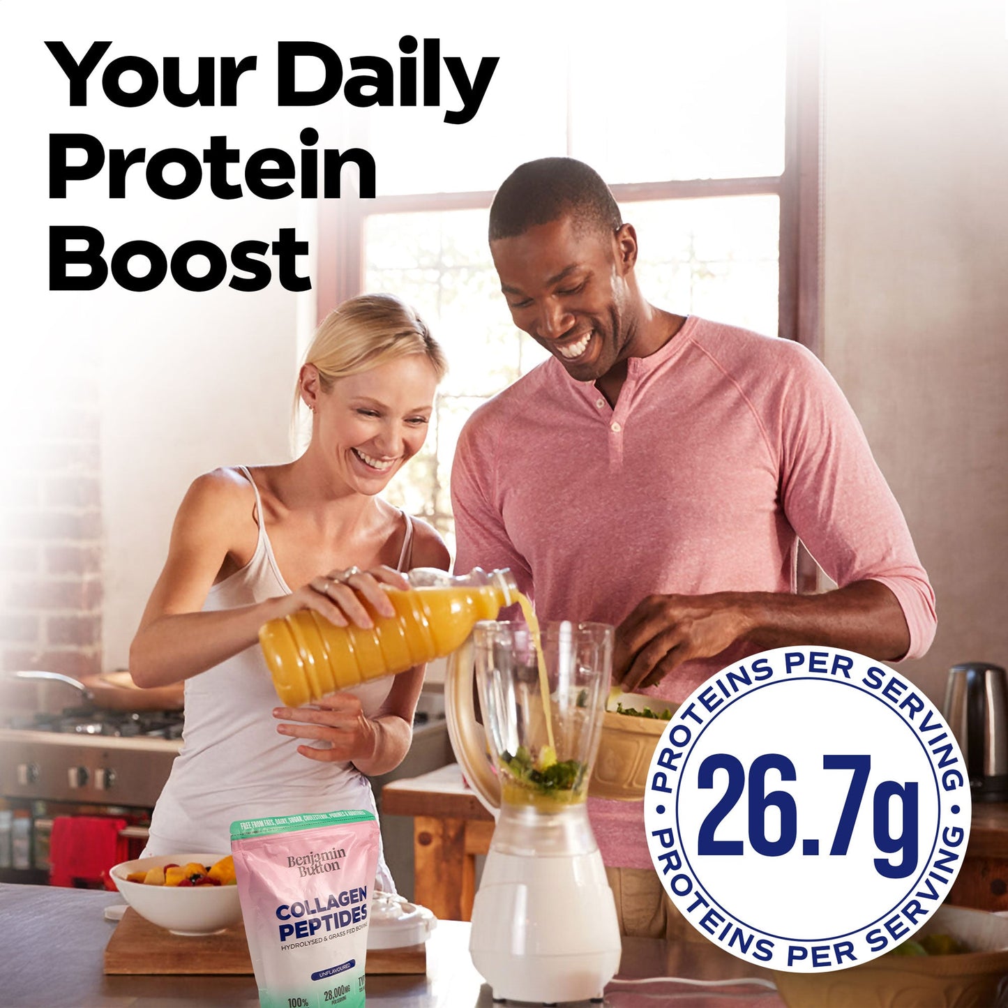 Benjamin Button Bovine Collagen Peptides Powder Unflavoured 400g