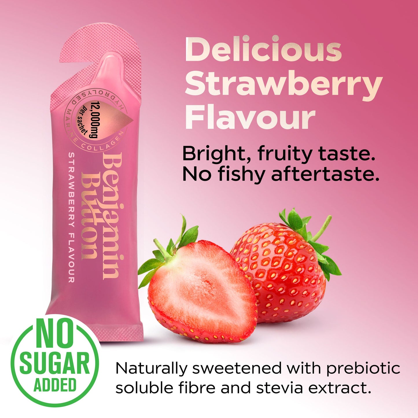 Benjamin Button 12,000mg Marine Collagen Liquid Sachets Strawberry 30ml x14