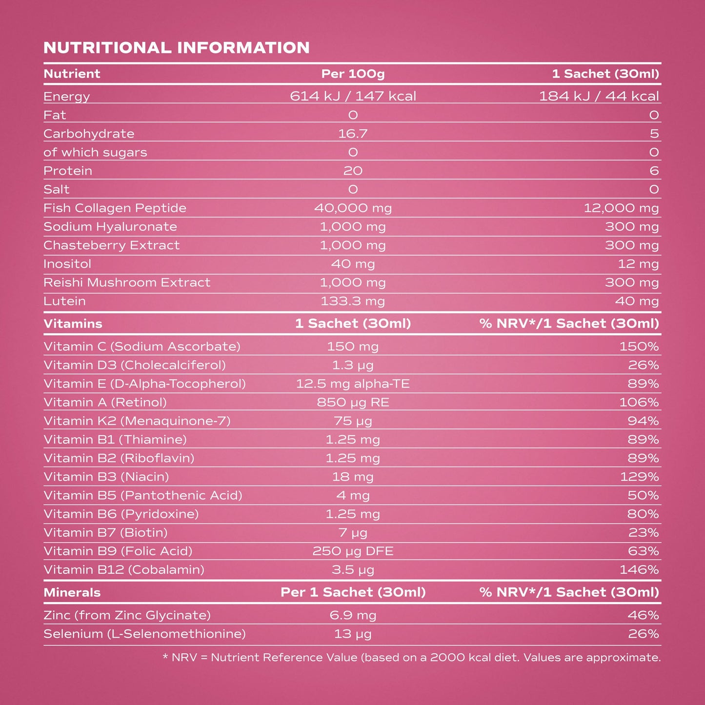 Benjamin Button 12,000mg Marine Collagen Liquid Sachets Strawberry 30ml x14