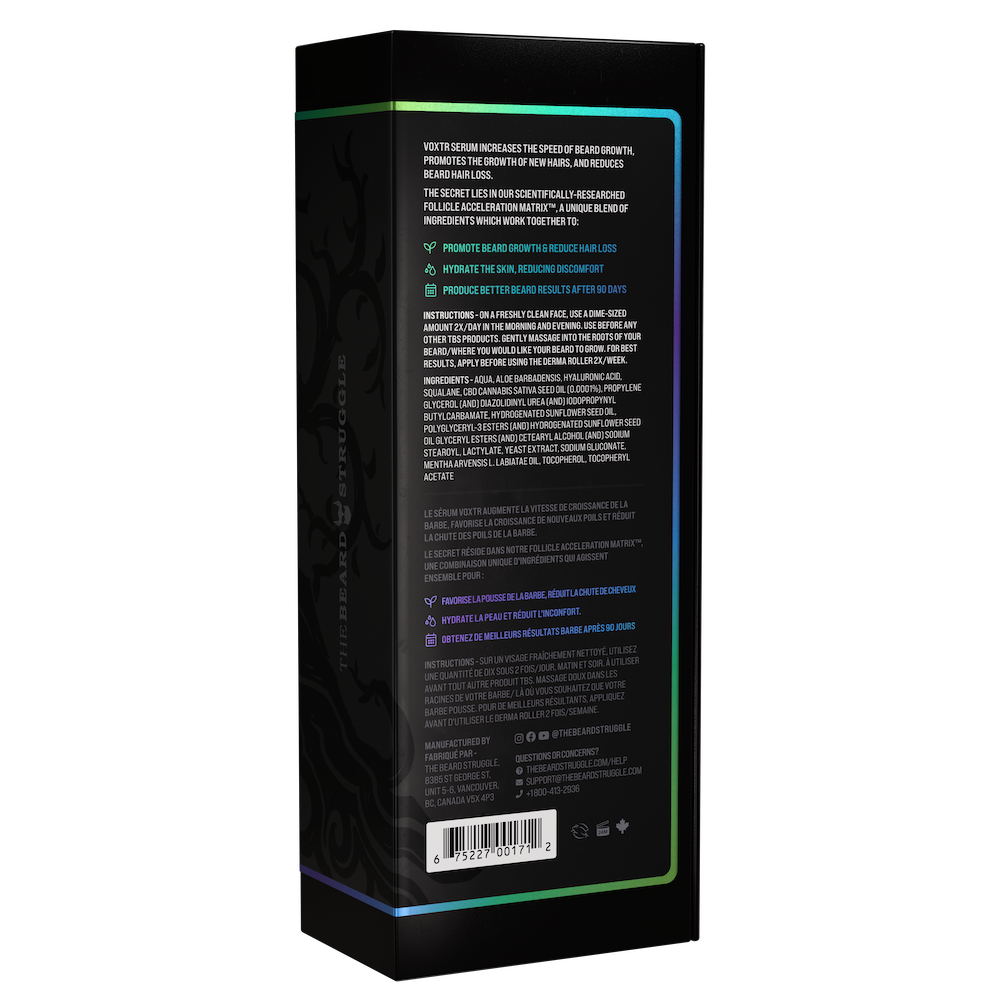 Voxtr Beard Accelerator Serum box back