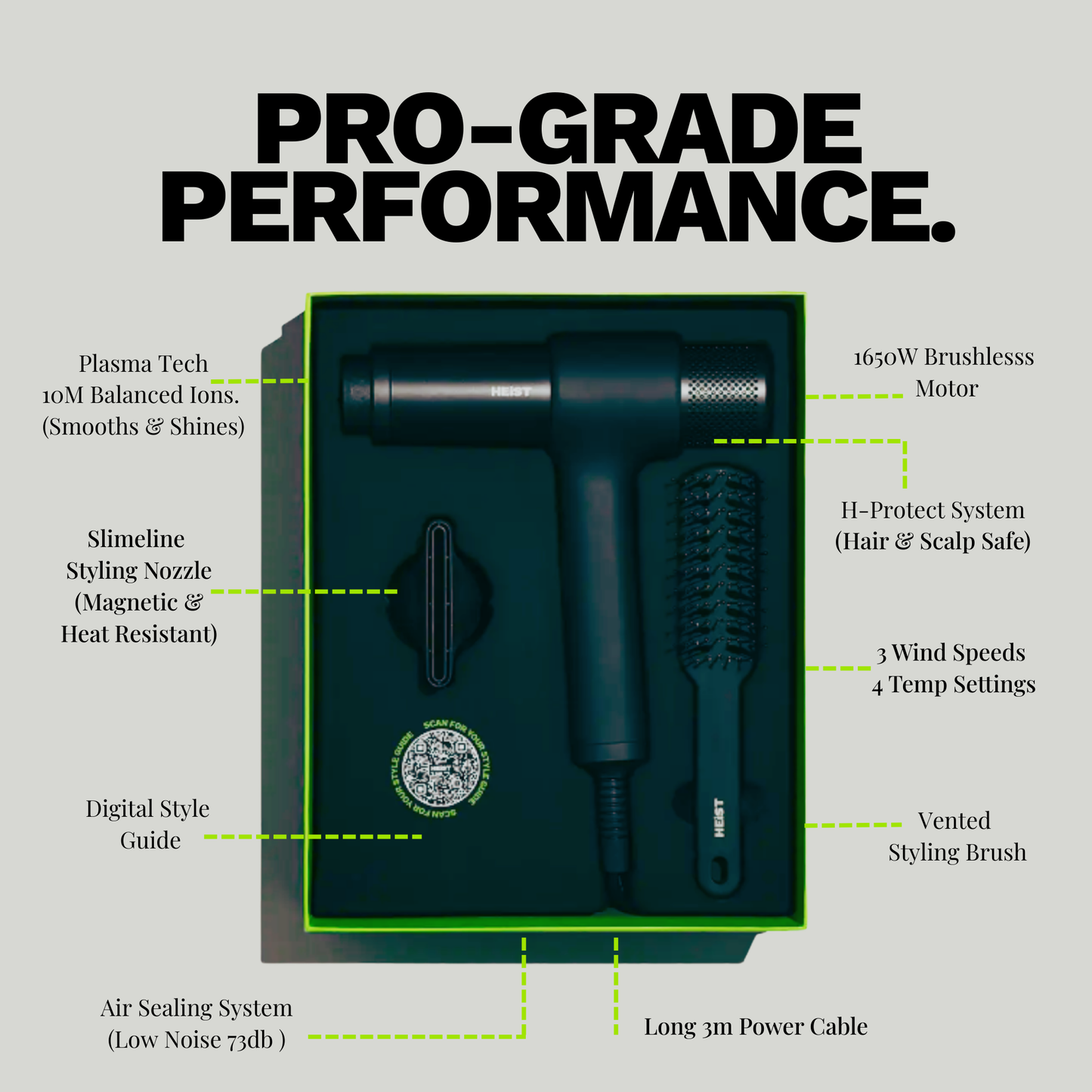 Heist 3.0 Pro Smart Hair Dryer & Styler Bundle | Diffuser + Dryer