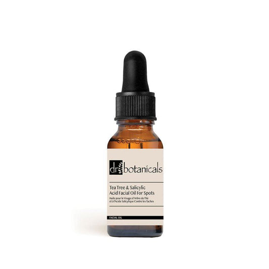 Dr. Botanicals facial oil bottle on a white background