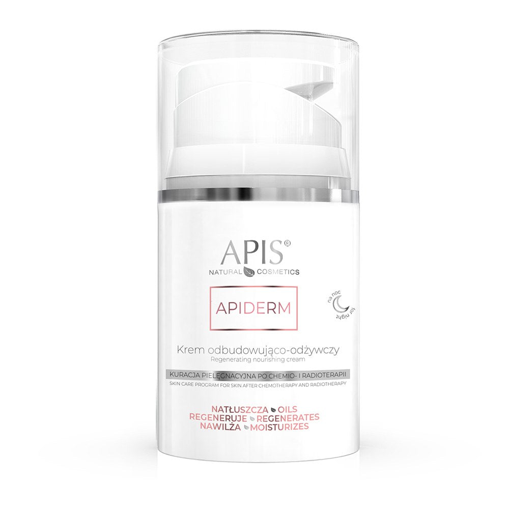Skincare cream bottle with 'APIS' branding on a white background