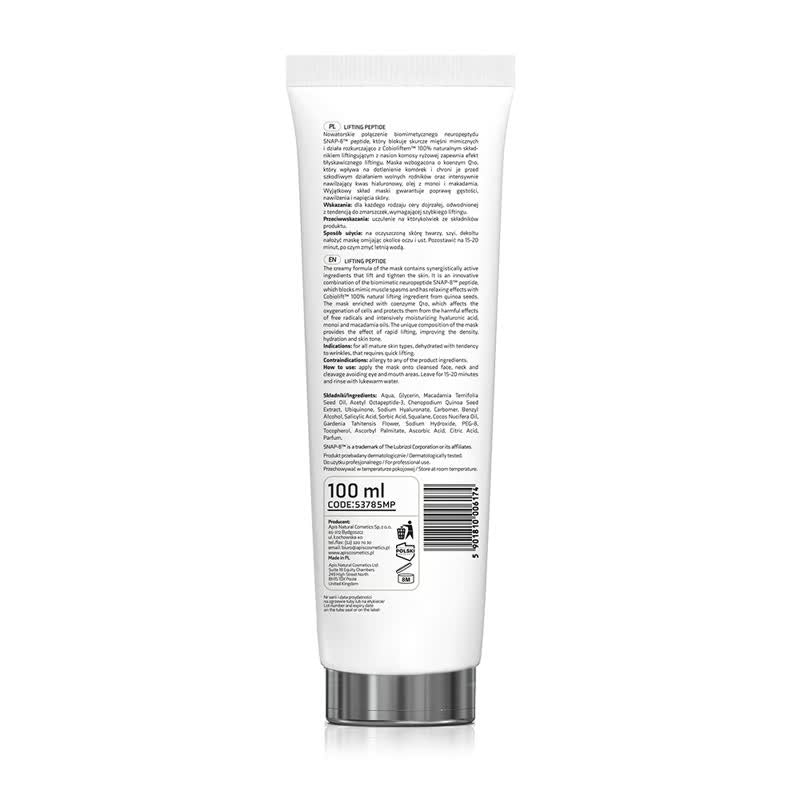 A 100 ml white squeeze tube of hair care product, shown from the back with detailed text, a barcode, and a silver cap on a white background.