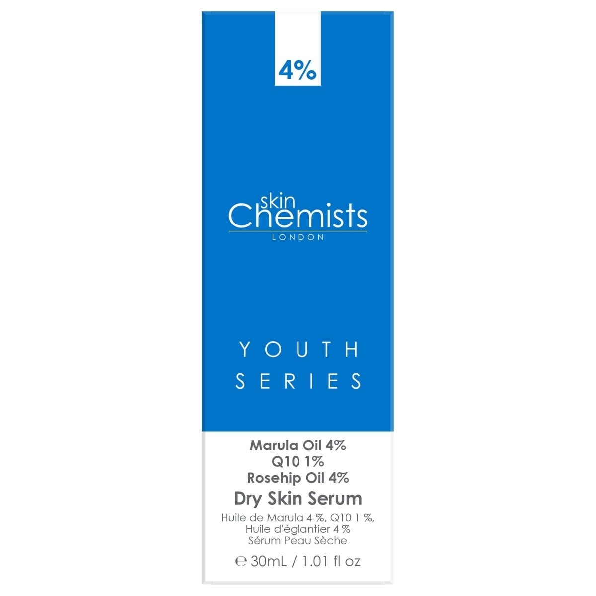 skinChemists Dry Skin Serum Marula Oil 4%, Q10 1%, Rosehip Oil 4% 30ml