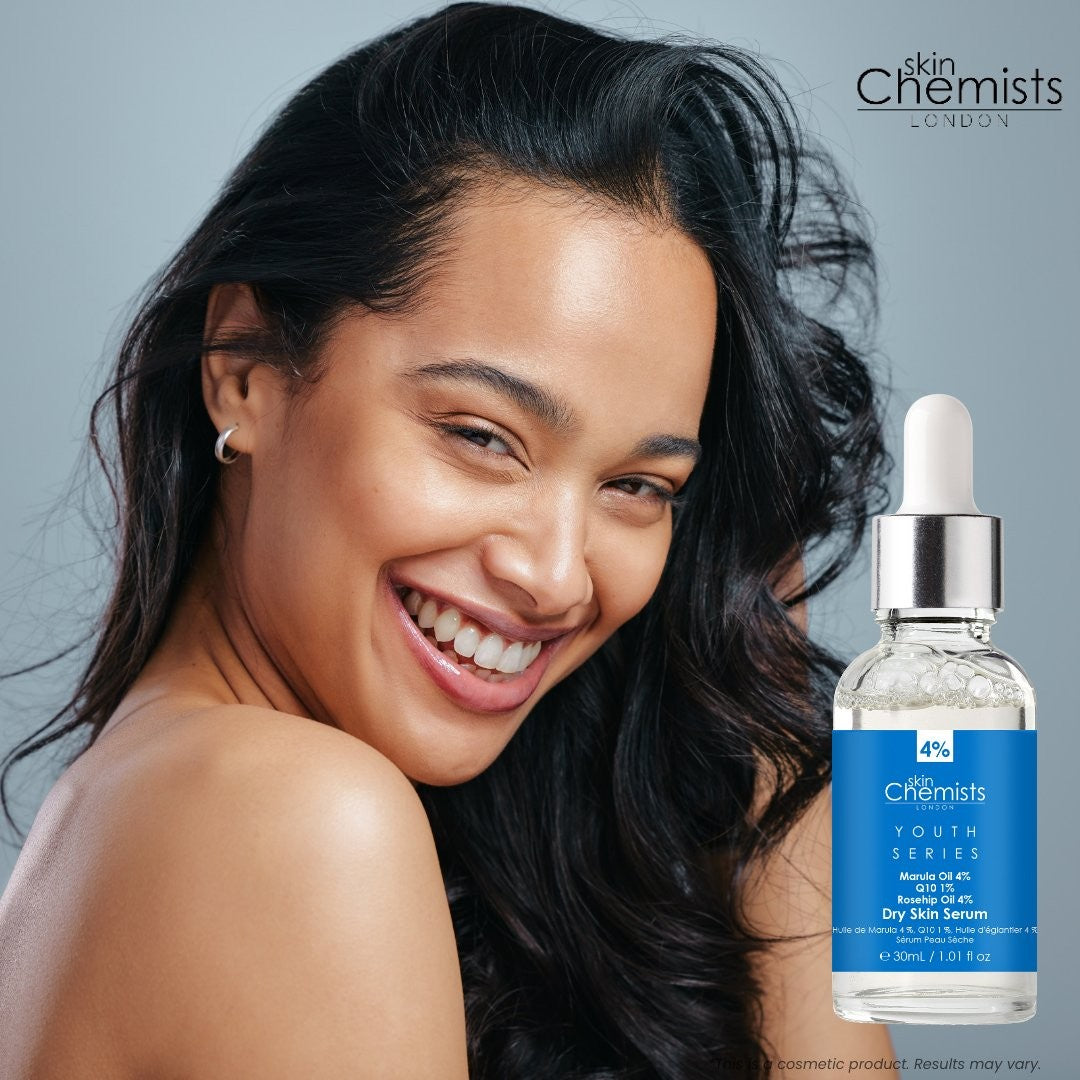 skinChemists Dry Skin Serum Marula Oil 4%, Q10 1%, Rosehip Oil 4% 30ml