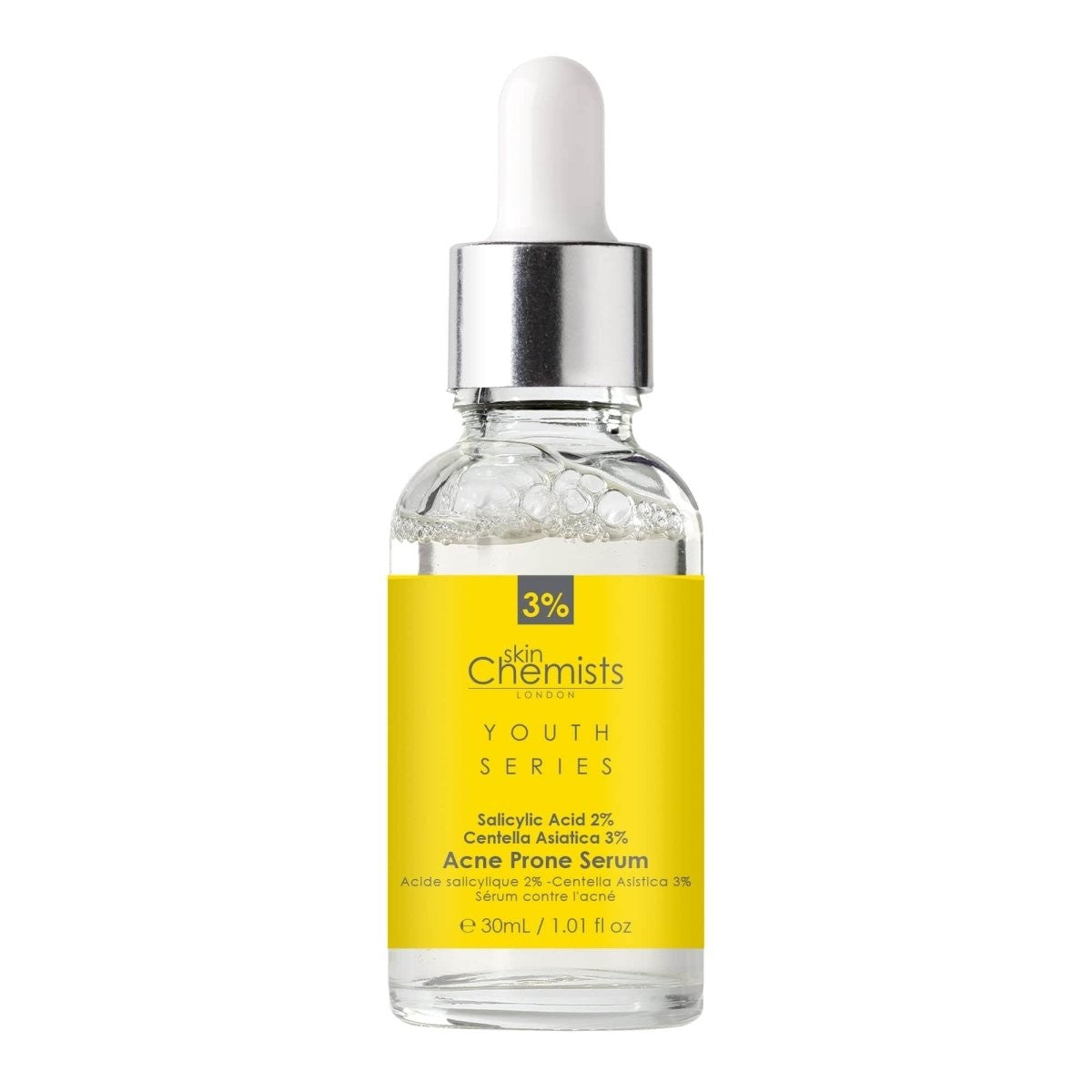 skinChemists Acne Prone Serum Salicylic Acid 2%, Centella Asistica 3% 30ml