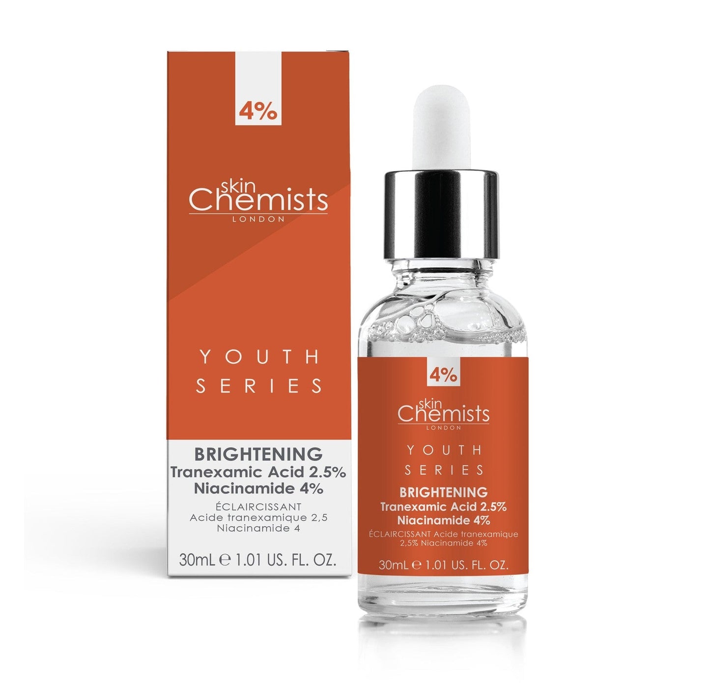 skinChemists Tranexamic Acid 2.5%, Niacinamide 4% Brightening Facial Serum 30ml