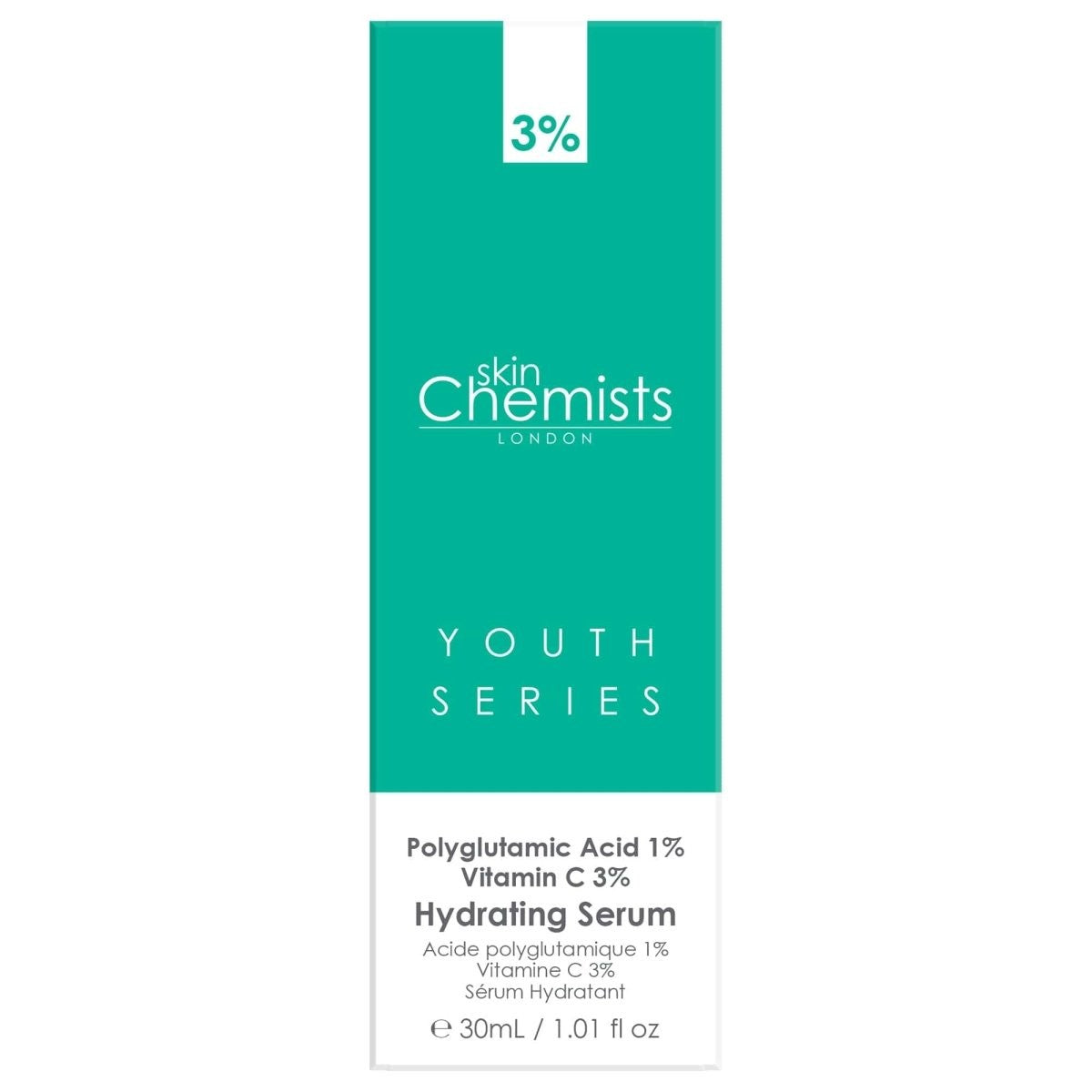 skinChemists Hydrating Serum Polyglutamic Acid 1%, Vitamin C 3% 30ml