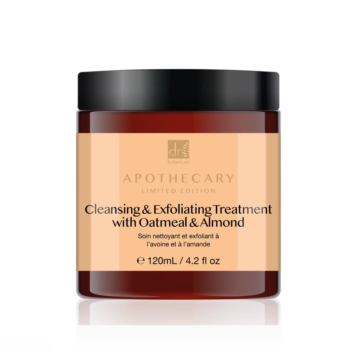 Jar of Apothecary Cleansing & Exfoliating Treatment with Oatmeal & Almond on a white background