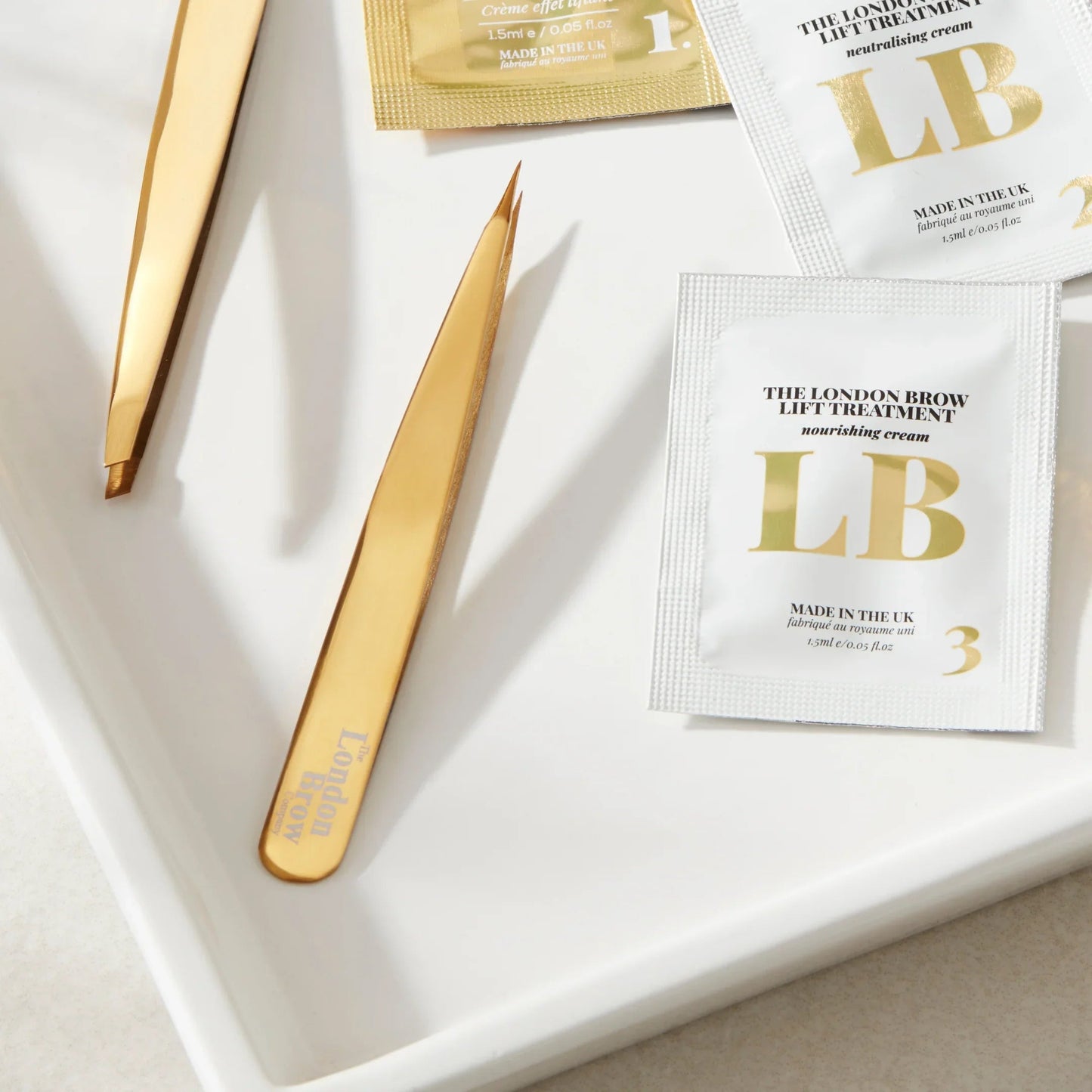 London Brow Gold Pointed Precision Brow Tweezers