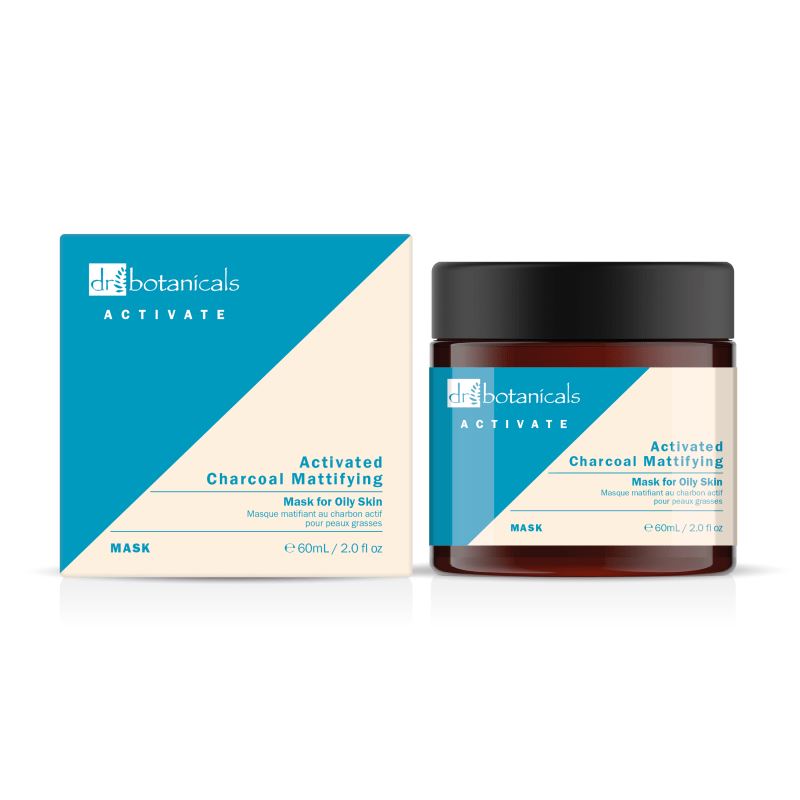 Dr. Botanicals Activated Charcoal Mattifying Mask packaging on a white background