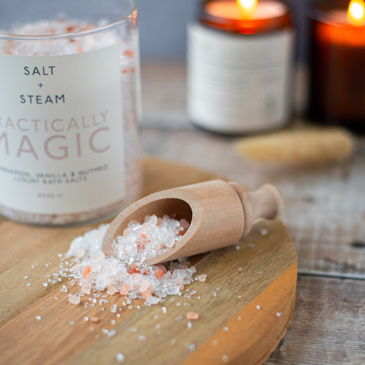 Salt + Steam wooden bath salt scoop