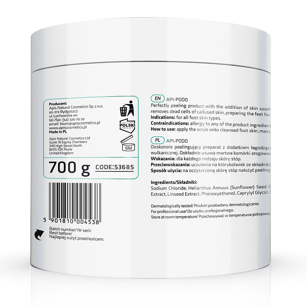 Apis API-PODO Cleansing Foot Peeling | Dead Sea Salt & Volcanic Lava | 700g